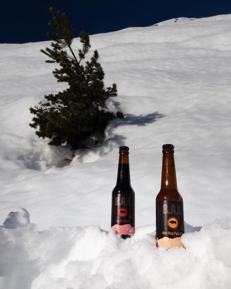 Photo de 2 bières du lubéron sur la neige